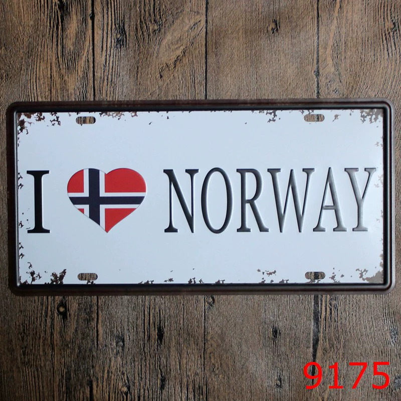 License Plate Tin Sign PT-22, 30×15 cm Frameless Retro Wall Decor for Restaurants