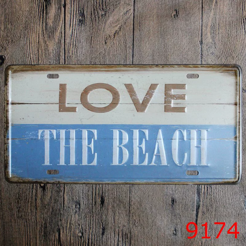 License Plate Tin Sign PT-22, 30×15 cm Frameless Retro Wall Decor for Restaurants