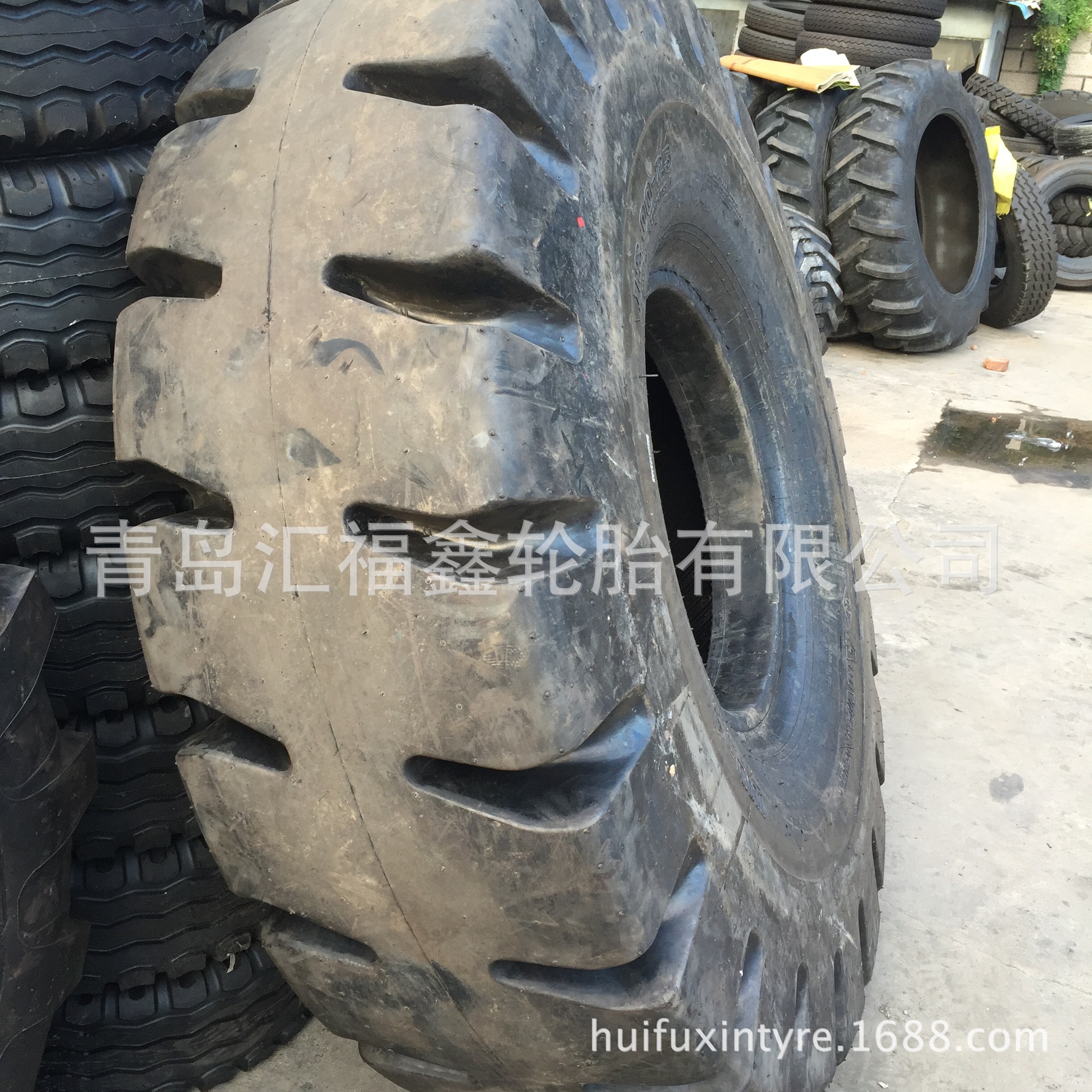 供应HFX牌正面吊工程机械轮胎18.00-25 IND-4花纹三一吊车轮胎