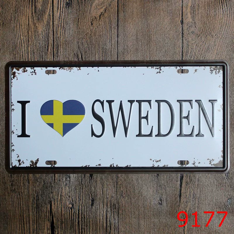 License Plate Tin Sign PT-22, 30×15 cm Frameless Retro Wall Decor for Restaurants