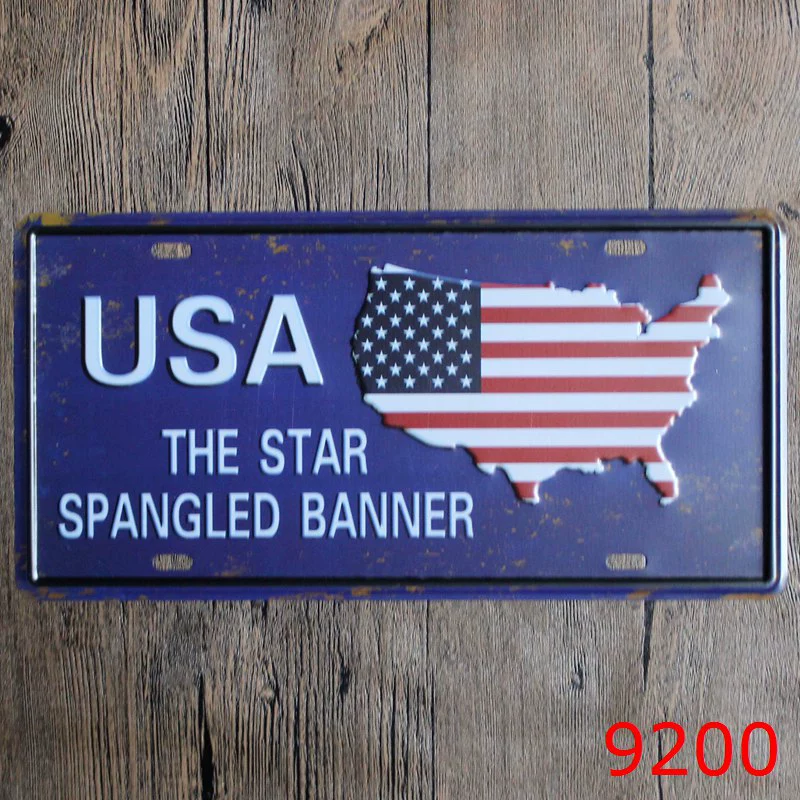 License Plate Tin Sign PT-22, 30×15 cm Frameless Retro Wall Decor for Restaurants