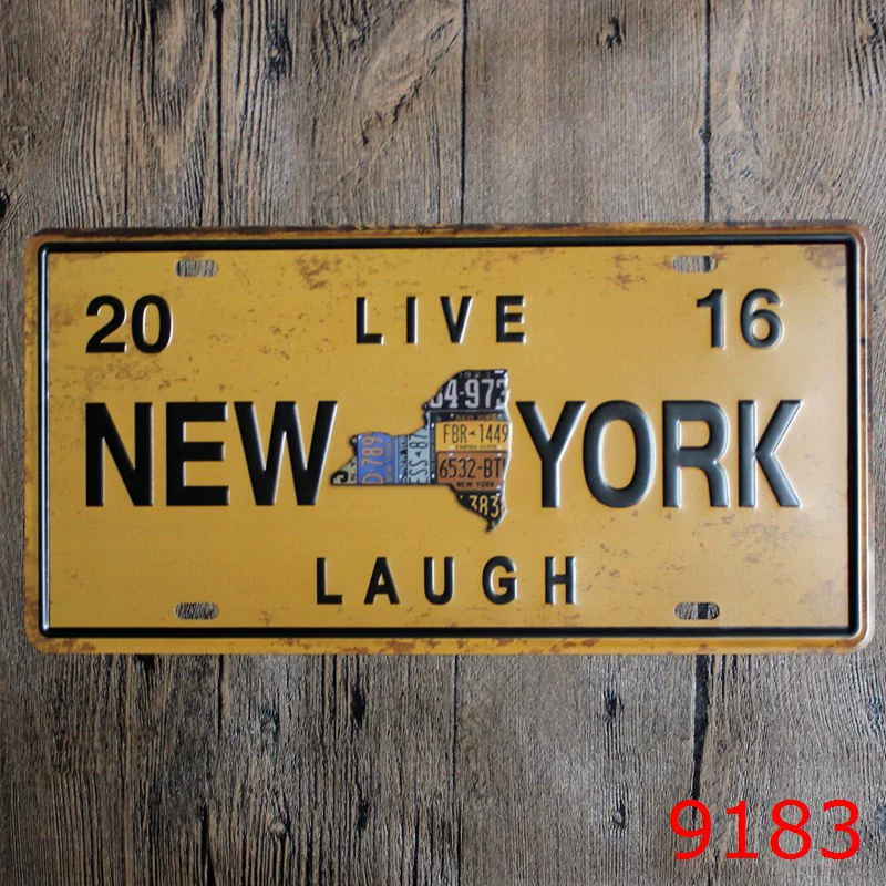 License Plate Tin Sign PT-22, 30×15 cm Frameless Retro Wall Decor for Restaurants