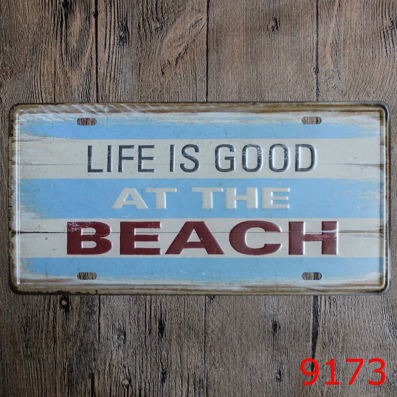 License Plate Tin Sign PT-22, 30×15 cm Frameless Retro Wall Decor for Restaurants