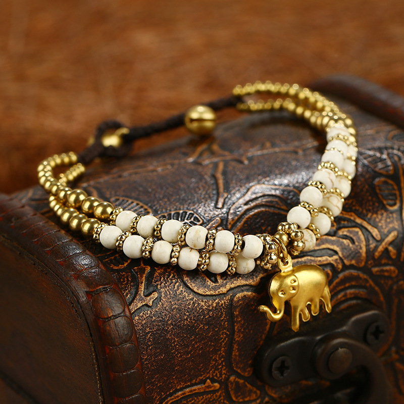 2026 European and American Style Women's Handmade Woven Turquoise Double-Layer Vintage Animal-Themed Jewelry Wholesale Turquoise Bracelet 2026 European and American Style Women's Handmade Woven Turquoise Double-Layer Vintage Animal-Themed Jewelry Wholesale Turquoise Bracelet