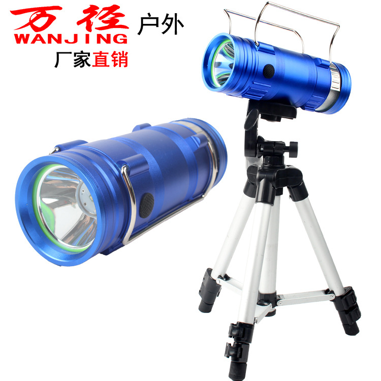 藍白雙光源釣魚燈 led定焦遠射大功率20W 餌燈夜釣手提戶外雙頭燈