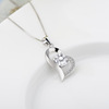 Fashionable stone inlay, zirconium, pendant, crystal for St. Valentine's Day, necklace, silver 925 sample, Korean style, Birthday gift