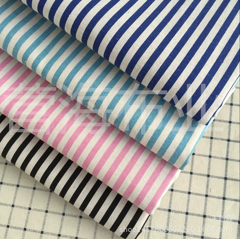 Заводская цена на льняную ткань, лен печать DIY ручная печать и окраска цвет единый полный рисунок полосатая ткань 0.7 %
