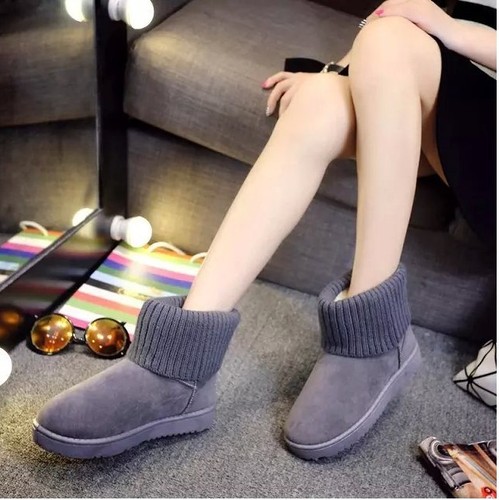 Foreign trade Korean version of fashionable knitted wool cuffed cotton boots and cotton shoes Fashion snow boots and cotton shoes manufacturers wholesale supply