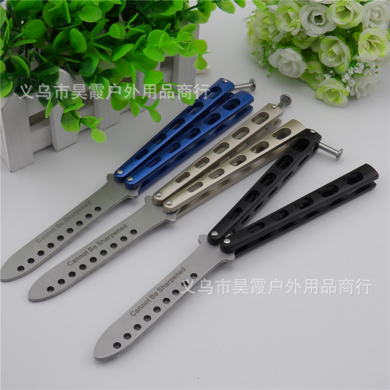 C-34S甩刀练习工具 美国蝴蝶刀训练刀 九孔练习甩刀(未开刃)