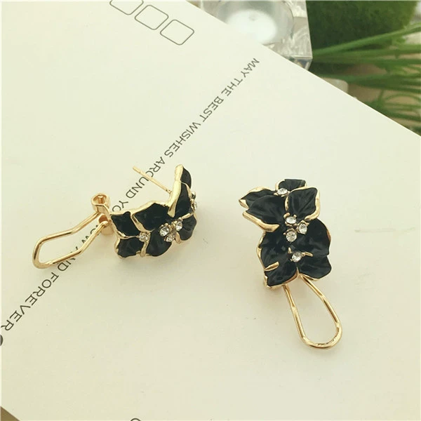 Серьги, чай из горы, модные заушные клипсы, объемное тело-скраб, корейский стиль, цветы