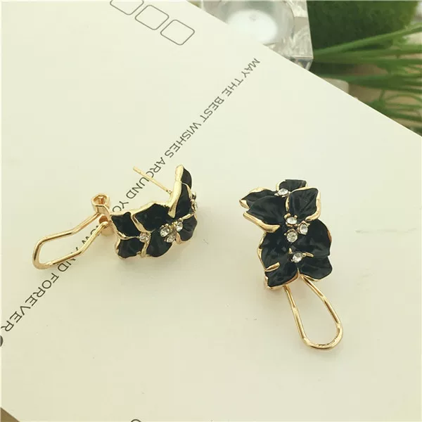 Серьги, чай из горы, модные заушные клипсы, объемное тело-скраб, корейский стиль, цветы