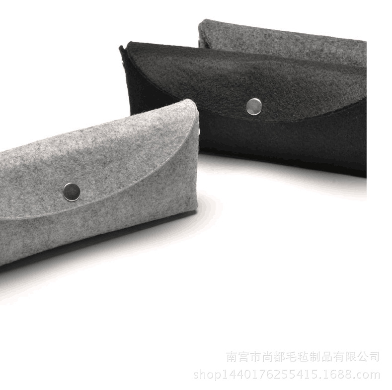 无车缝按扣毛毡笔袋 学生用品大容量铅笔收纳袋 礼品文具学习用品