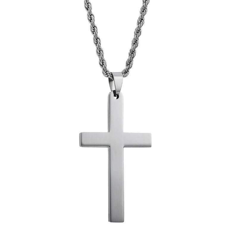 Stainless Steel Pendant Titanium Steel Cross Men's Necklace Girls' Clothing Accessories Accessories Personality Jewelry Set Chain