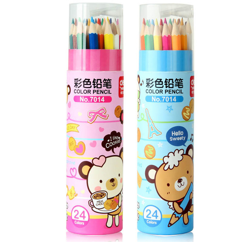 Deli colored pencils oil-based painting colored lead washed students with color pen drawing special hexagonal rod pencil