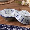 Pickled noodle bowl retro bowl soup bowl blue and white bucket bowl thickened antique ceramic tableware color bowl