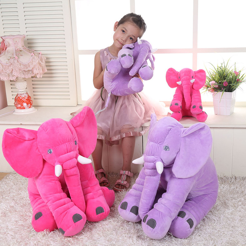 Venta al por mayor directa de fábrica, almohada de elefante adorable, almohada para dormir para bebés, juguete de peluche, muñeco de elefante para bebés, muñeco de consuelo, transfronterizo