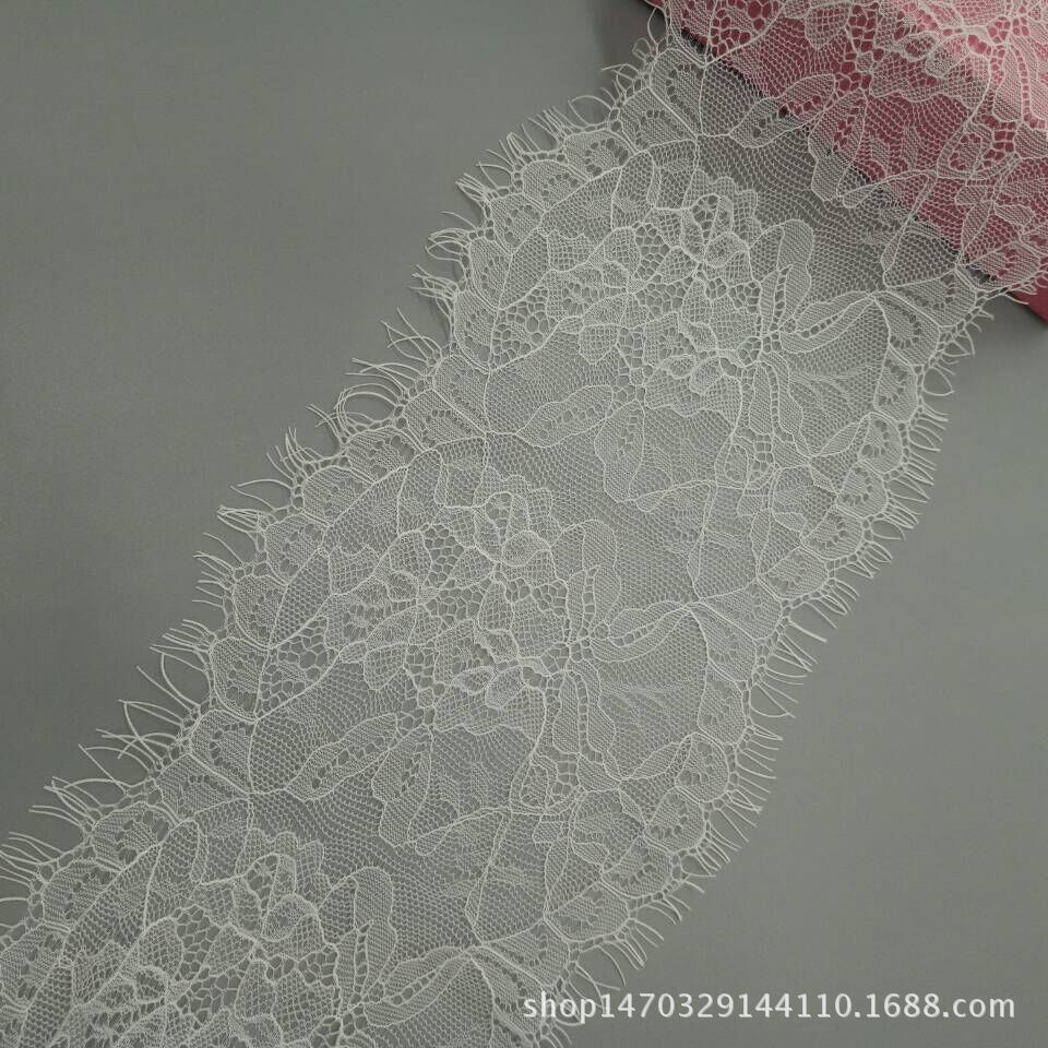 厂家现货批发15cm眼睫毛蕾丝花边现货黑色 本白色供应