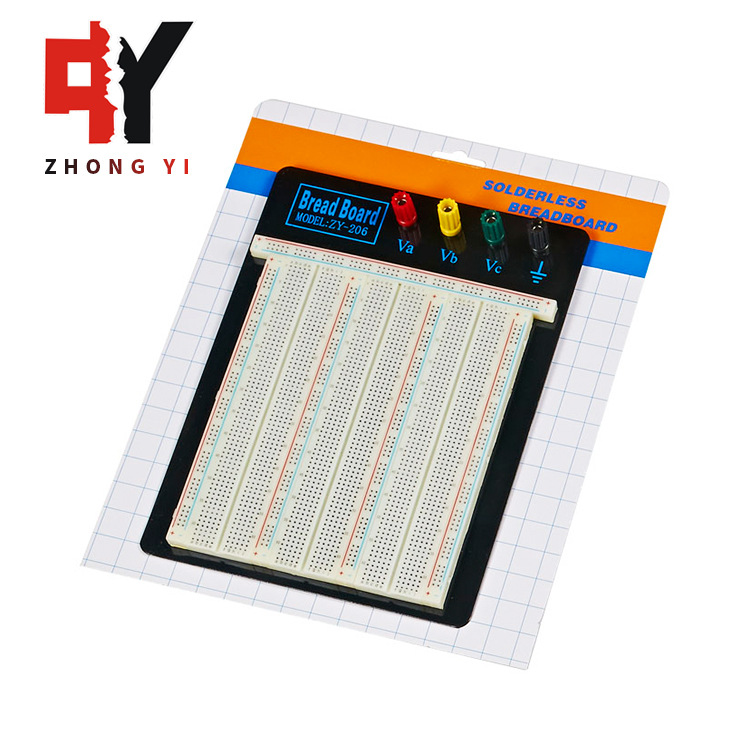 2390孔无焊面包板 带接线柱实验台 线路电路测试板ZY-206 可定 制