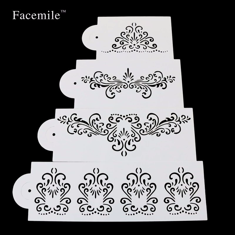 Торт плесень край фантазии помадка плесень торт край тиснение плесень помадка полый шаблон торт Спрей Плесень