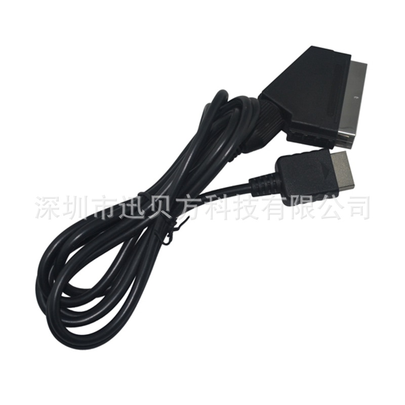 PS3 /PS2 RGB对扫把头线 PS2/PS3 Scart RGB cable 1.8米黑色