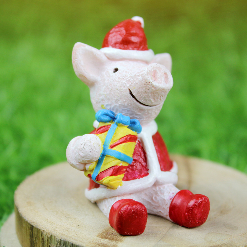 Creativa mini Navidad pequeños adornos de dibujos animados de Navidad artesanías regalos micro paisaje maceta decoración adornos a juego