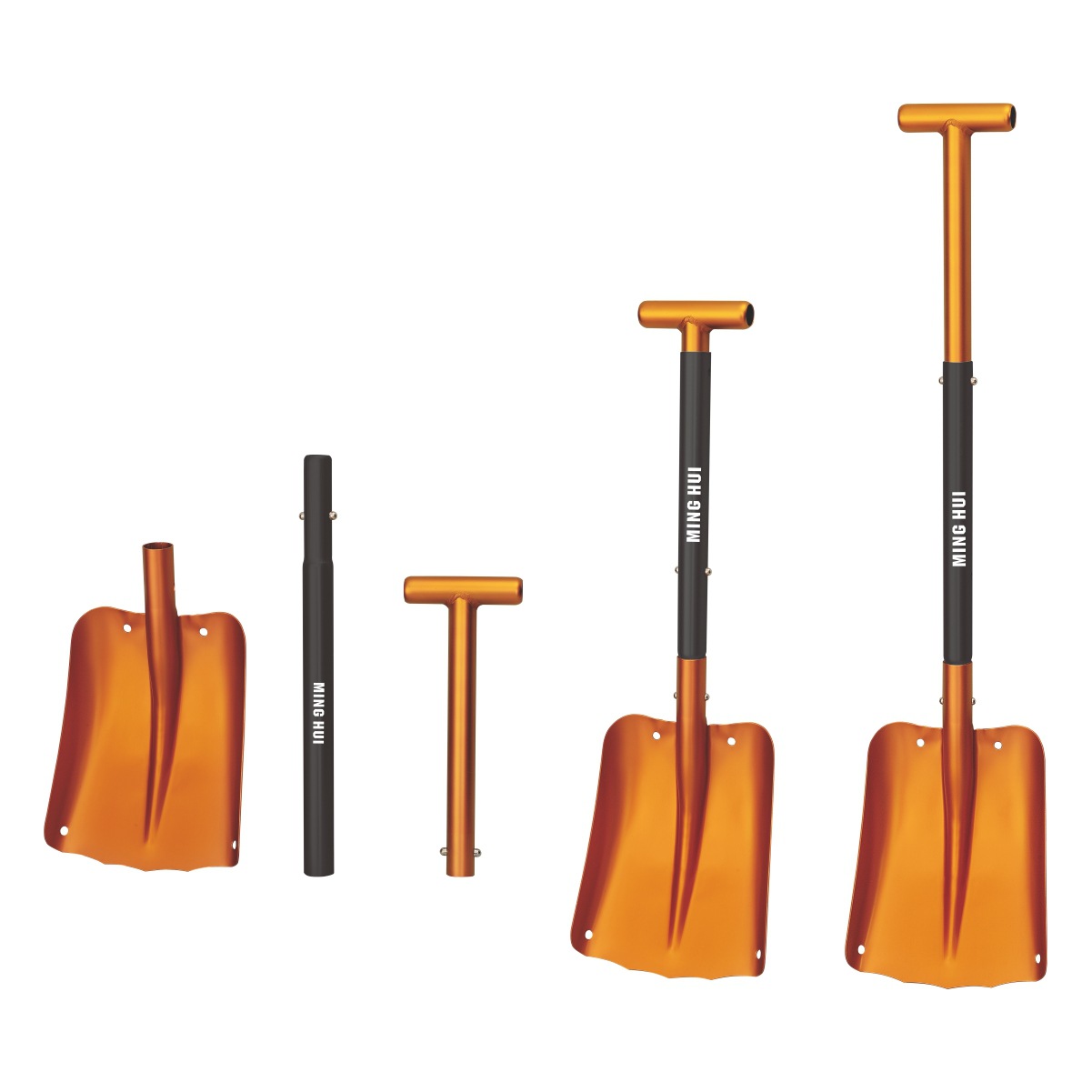 金色全铝氧化电焊露营庭院户外伸缩扫除雪锹铲子 抗雪灾堆雪人