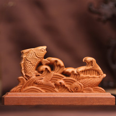 Carved Peach Wood Comb Stand, Exquisite Carved Ruyi Wood Frame, Classical Peach Wood Base, Comb Decorative Stand