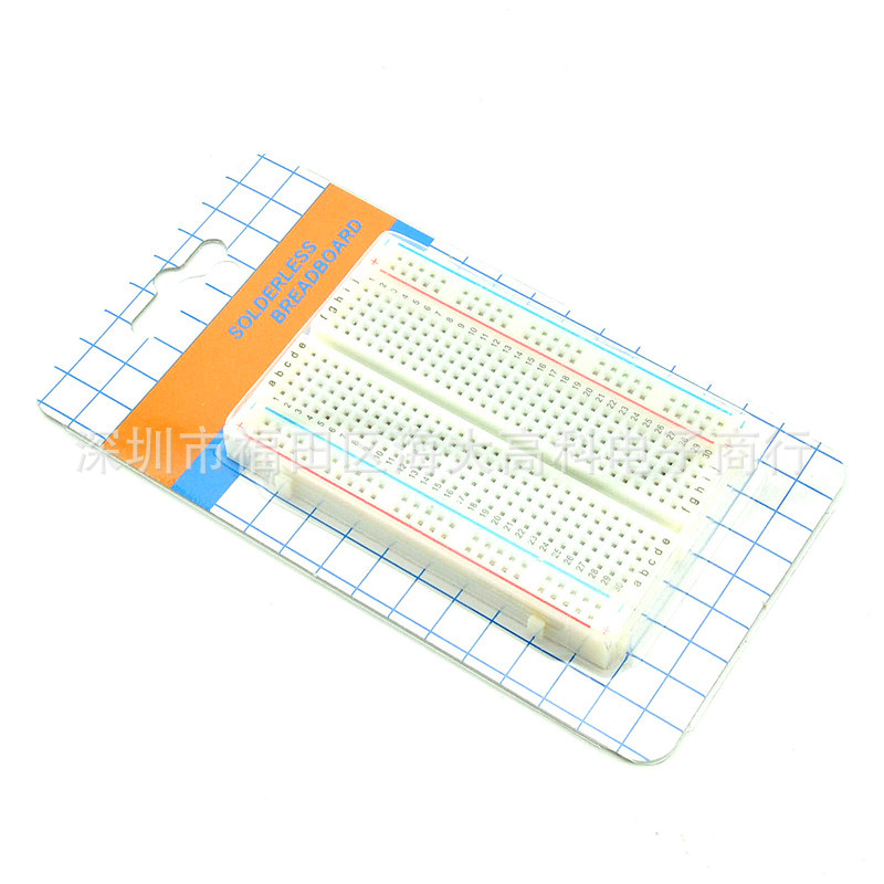 批发学习板 400孔 红蓝线 迷你小面包板 实验板 长8.5CM 宽5.5CM
