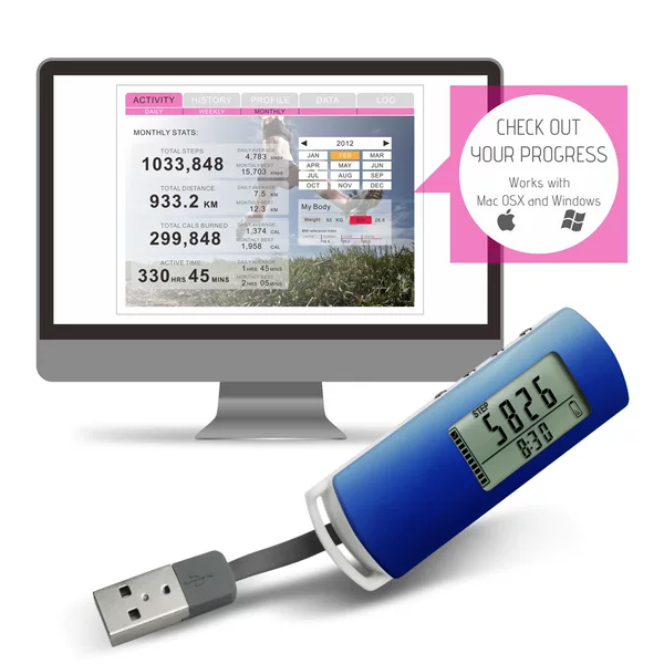USB3D pedometer distance calories multifunctional 360 degree induction memory pedometer