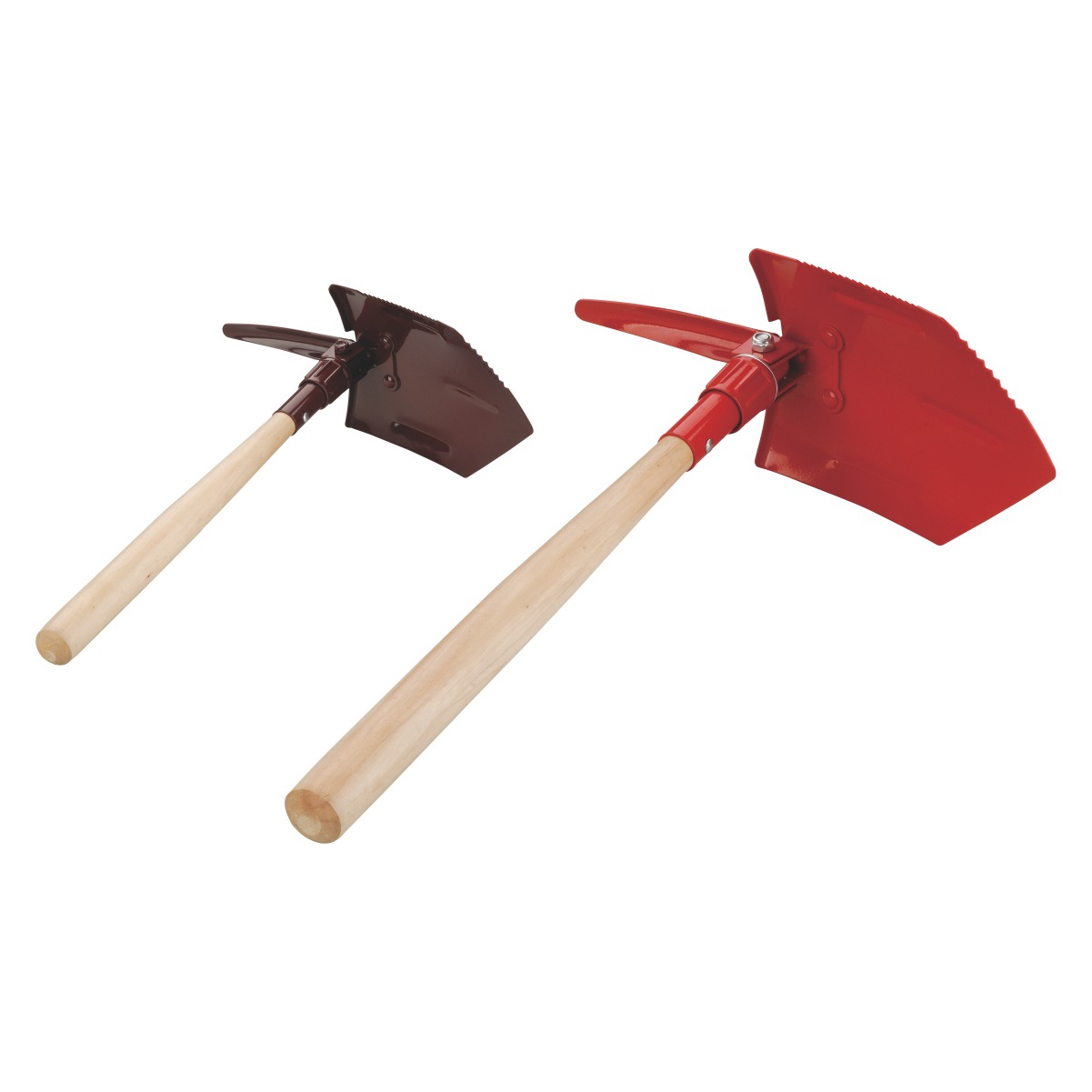 厂家专业生产加厚加强带镐头多功能木柄铁锹 可折叠花园铲子
