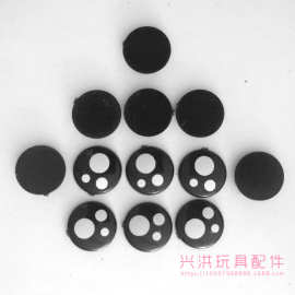 毛绒玩具眼睛配件 16mm平底圆形脚丫眼睛 三点白 可黏贴 热销批发