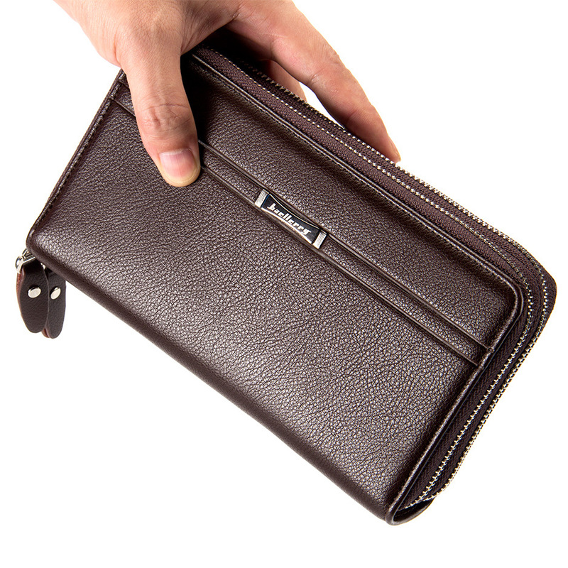 Men's Wallet New Style Baellerry Fashion Casual Business Double Zipper Large Capacity Clutch Bag for Change