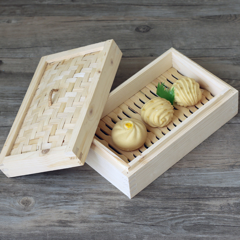 Special square steamer steamed buns special rectangular willow wood steamer wooden steamer drawer small steamed bun steamer