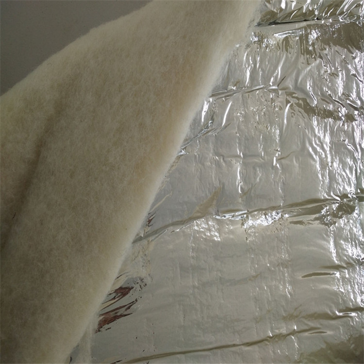 羊毛锡纸棉 单面铝箔膜羊毛保温棉 3cm厚羊毛保温棉 羊毛保温毡