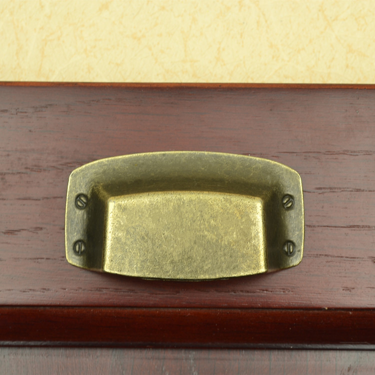 美式乡村拉手抽屉仿古铜柜复古家具手拉四方型扣药柜厨具把手批