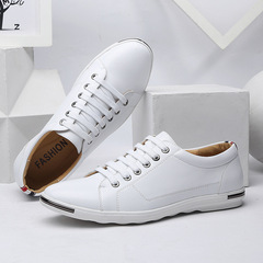 Large size men's shoes 47 48 fashion lace-up leather shoes white casual shoes student sneakers foreign trade shoes men Amazon