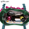 Capacious fashionable woven one-shoulder bag, trend of season, flowered
