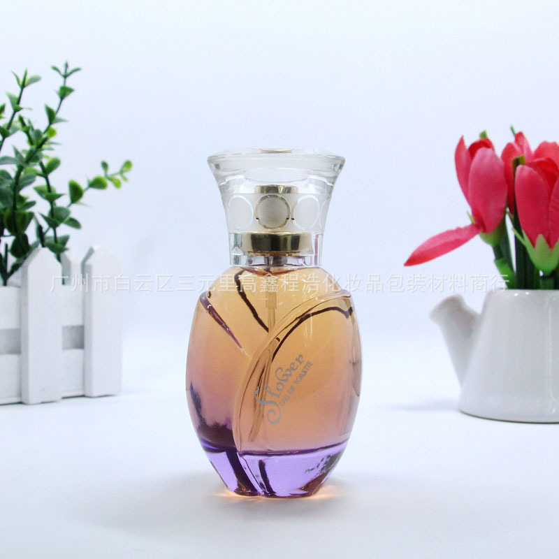 实力厂家供应 50ML花朵香水瓶 喷涂香水瓶
