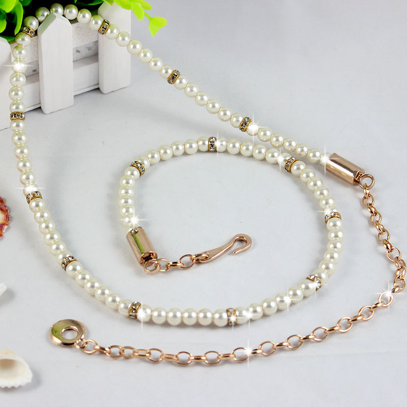 珍珠腰链女 韩版水钻时尚装饰外衣配饰 百搭女士细腰带 一件代发