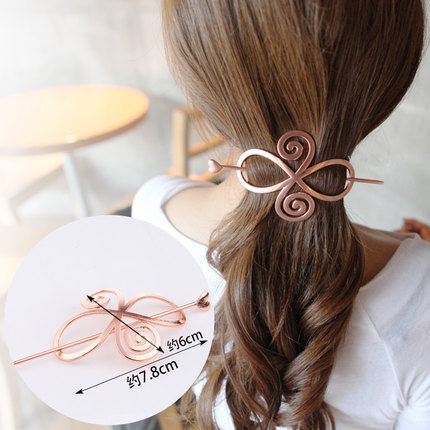 Estilo coreano aleación clip tocado exquisita horquilla de metal europeo y americano simple flecha perla horquilla rizador de pelo