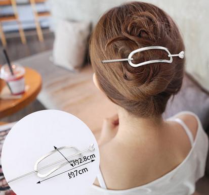 Estilo coreano aleación clip tocado exquisita horquilla de metal europeo y americano simple flecha perla horquilla rizador de pelo