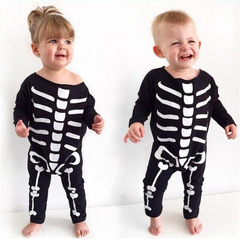 Children's Foreign Trade Spring and Autumn Season One-piece Skeleton Long-sleeve Children's Clothing Wholesale Halloween Children's Clothing