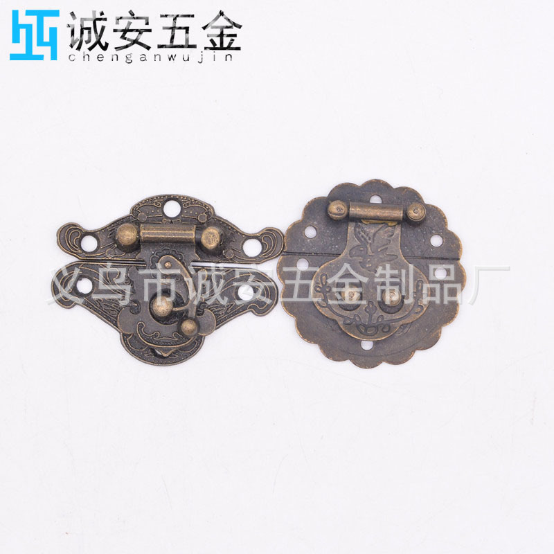 仿古木盒搭扣锁扣锌合金 箱扣家装扣木耳铰链暗箱扣多规格