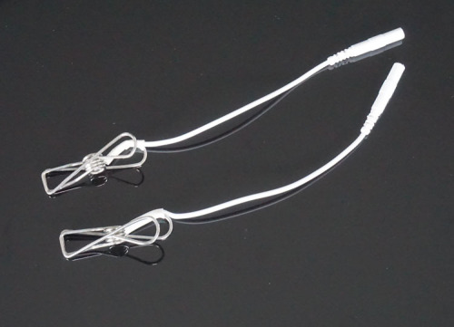 Adult erotic electric shock orgasm masturbation device for men and women, nipple clamp, labia clamp, steel wire, powerful metal clamp