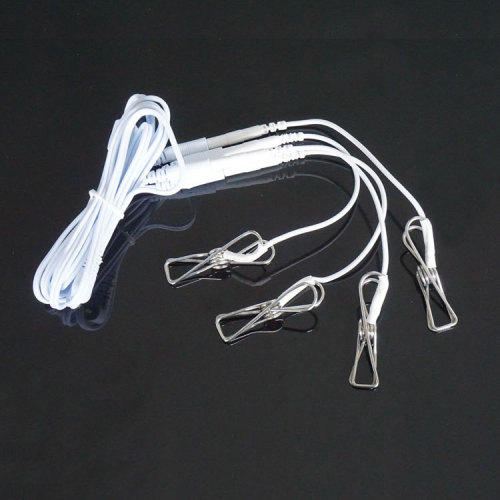 Adult erotic electric shock orgasm masturbation device for men and women, nipple clamp, labia clamp, steel wire, powerful metal clamp