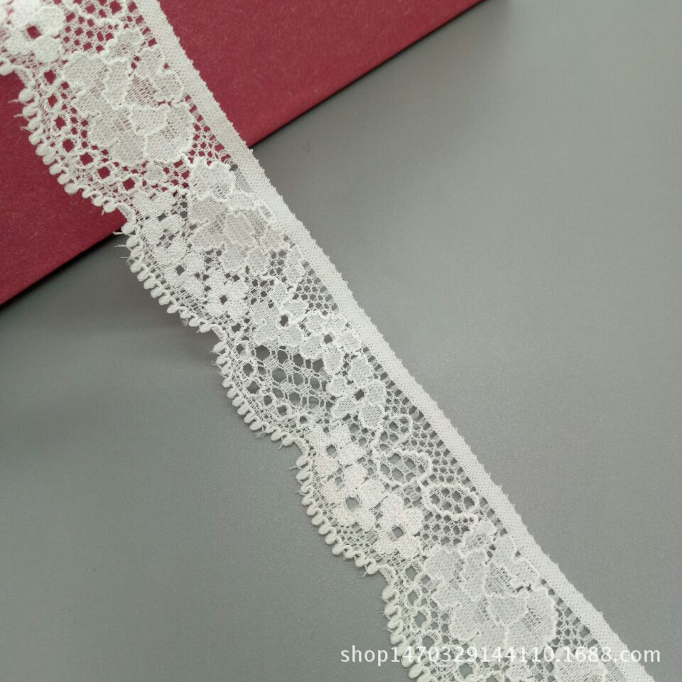 弹力蕾丝花边2.8cm花边内衣裤新款不勒蕾丝花边辅料现货黑色本白