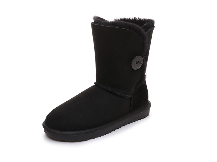 Women's Shoes Snow Boots Sheep Fur Integrated Snow Boots Mid-tube Thick Wool Warm Cotton Shoes Wear-resistant Anti-slip Autumn And Winter Snow Cotton Shoes_voghion.com