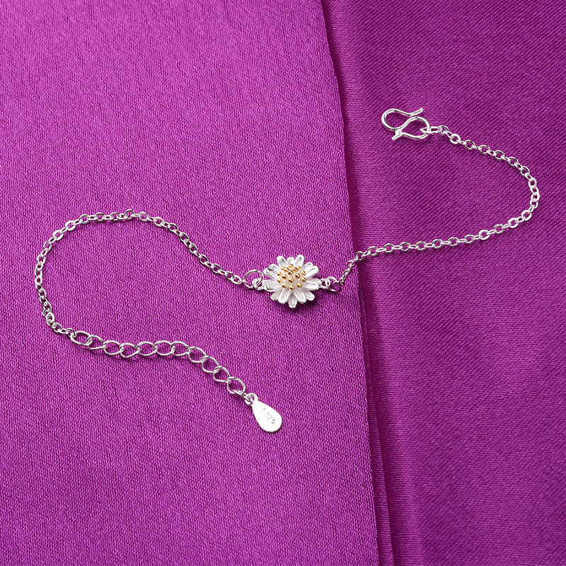 Silber Und Gold Sonnenblumen Armband Für Damen Gänseblümchen_voghion.com