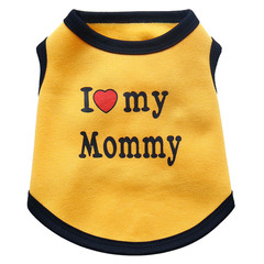 Pet clothing, dog accessories, fleece-lined thickened "Mommy" small dog vest wholesale, autumn and winter items