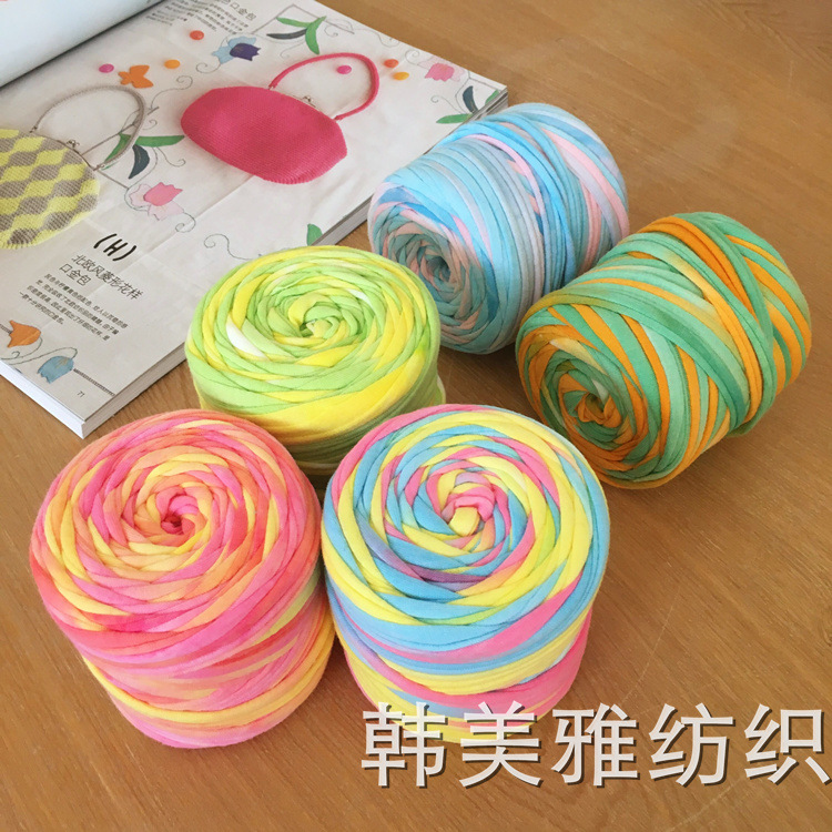 Xiaoya mismo estilo bolsa tejida línea de tira de tela teñida Impresión de lujo hecha a mano tela tejida cuerda hilado ventas directas de la fábrica